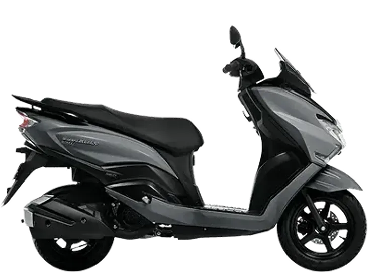 Suzuki Burgman Street 125 gris en vista lateral