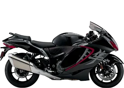 Motocicleta Suzuki Hayabusa blanca vista lateral